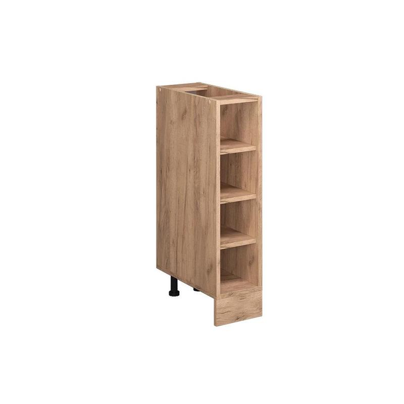 Image of Oak Kitchen Shelf, 20 Cm, Without Worktop, Open Kitchen Cabinet, Base Cabinet, Kitchen Furniture, 16 Mm Particle Board