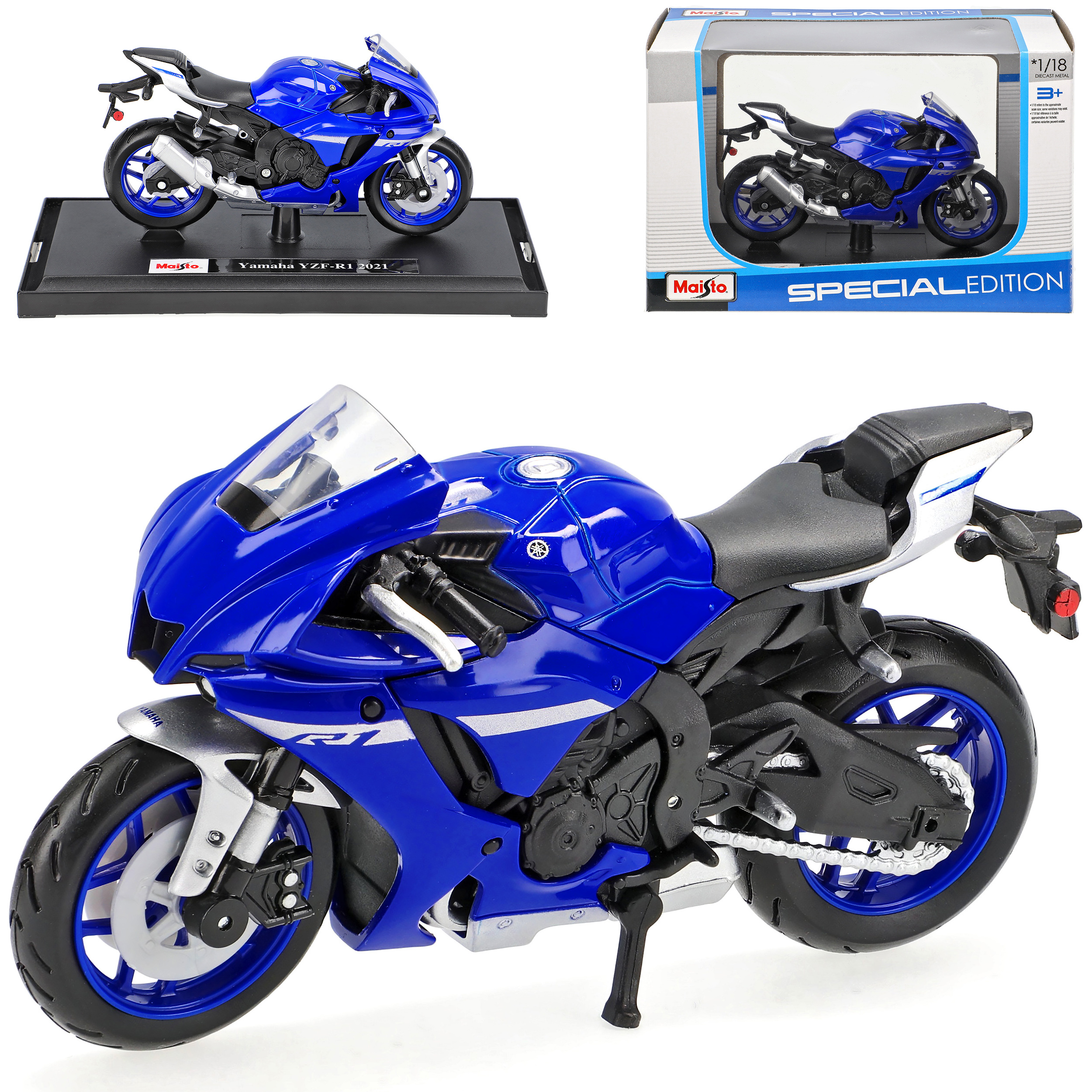 Image of Rn65 Blue Model From 2020 1/18 Maisto Model Motorcycle