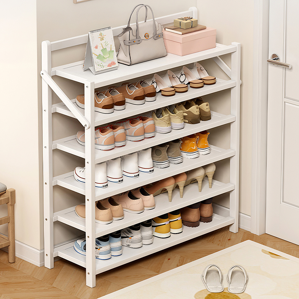 6-Tier Bamboo Shoe Rack Organizer for Space Saving
