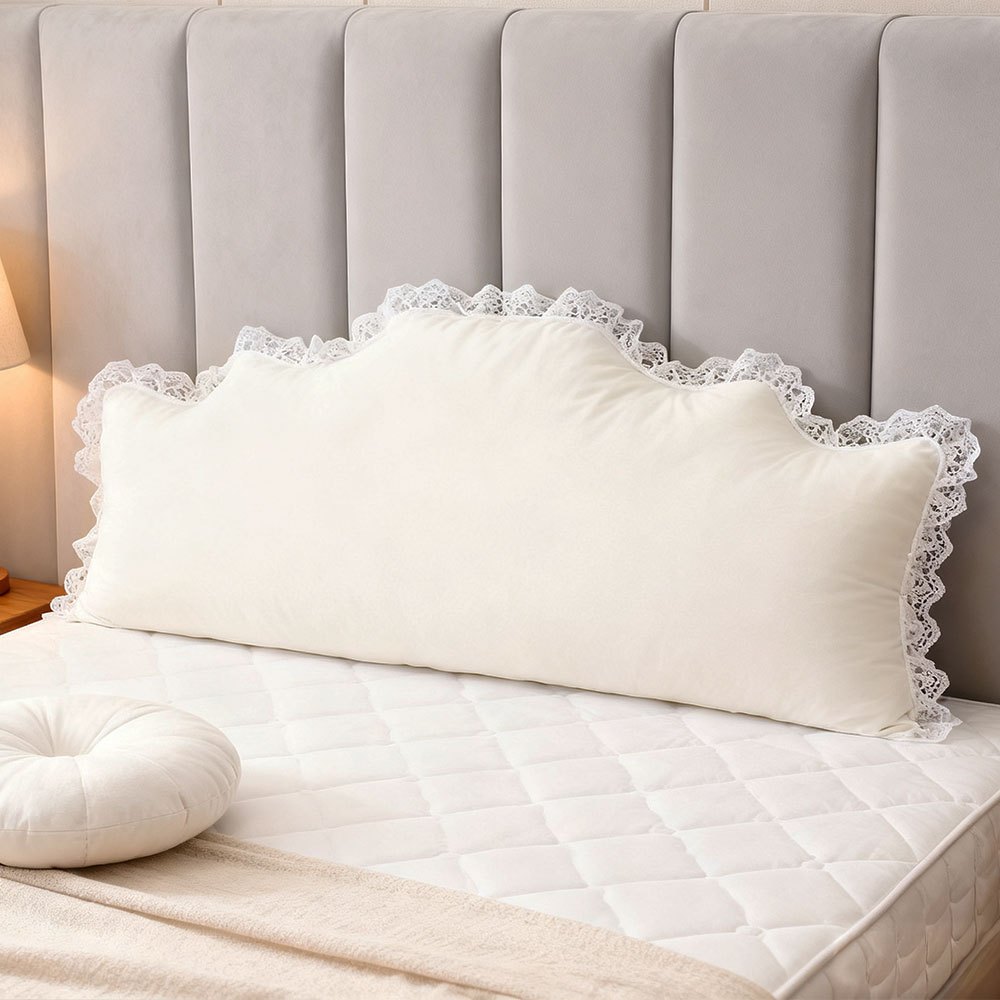 TEMU 1pc Cloud-shaped Headboard Pillow, Soft And Comfortable Large Backrest Cushion With Straps, Tatami Sofa Princess-style Reading Pillow, Suitable
