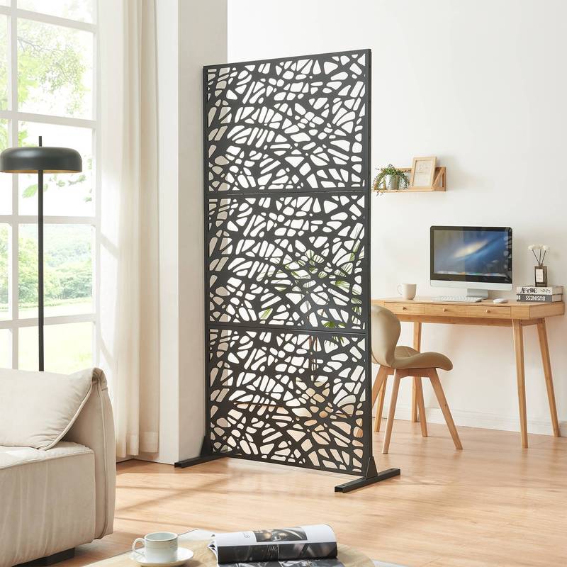 TEMU Cloison Murale Intérieure Poskind Acier Galvanisé 200 X 100 X 50 Cm Noir