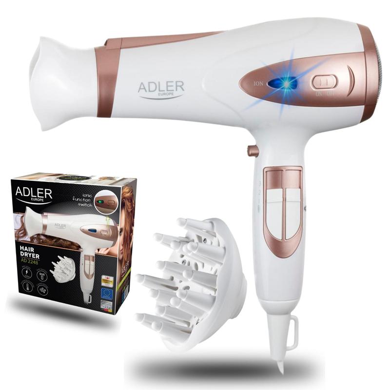 kohteen kuva hiustenkuivaaja ionisoijalla:  , sileämmät ja muotoiltu kuin salonkassa, diffuusori, kylmä ilmavirta valkoinen