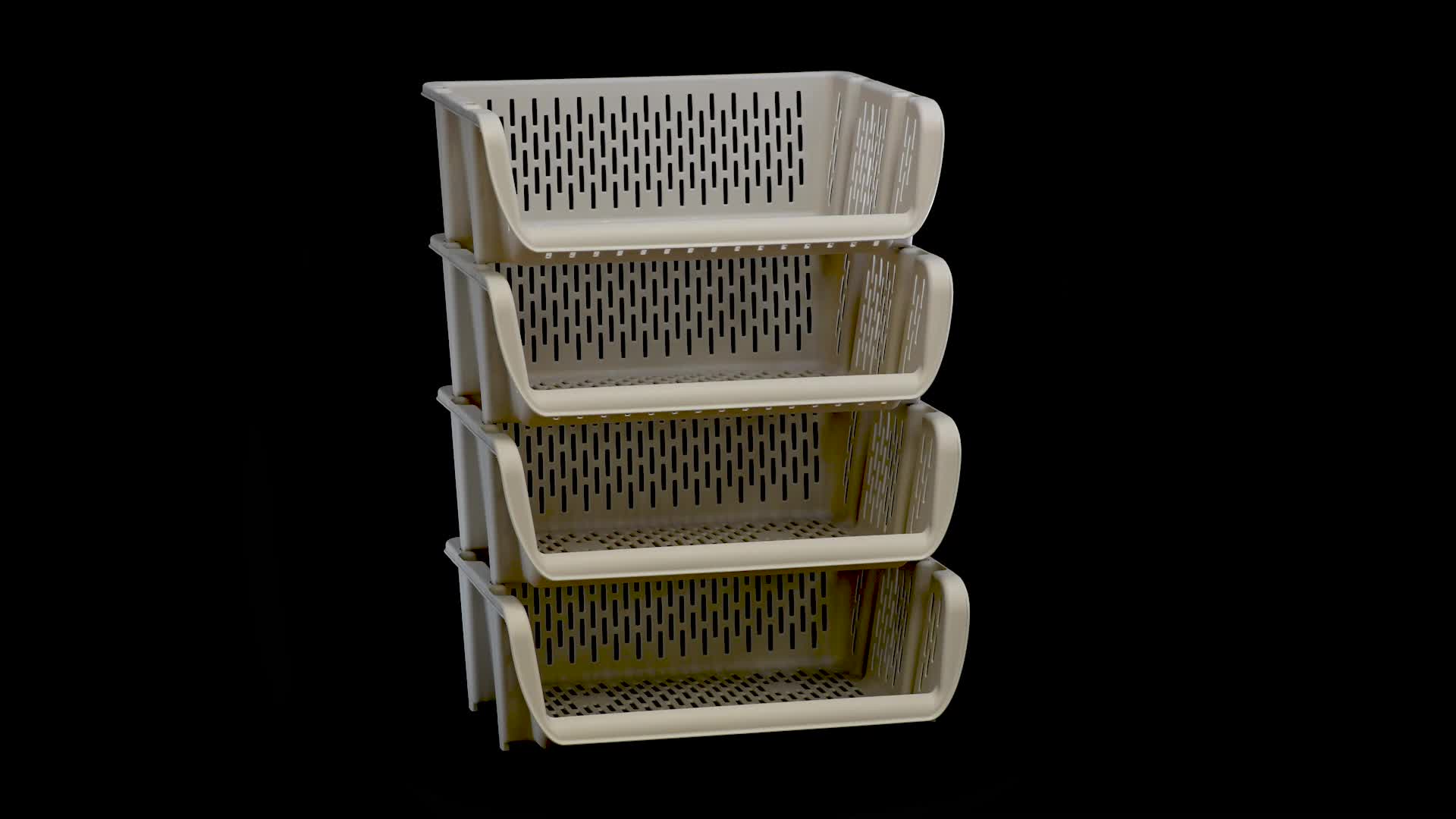 GEEZY Stacking Storage Baskets Set of 4