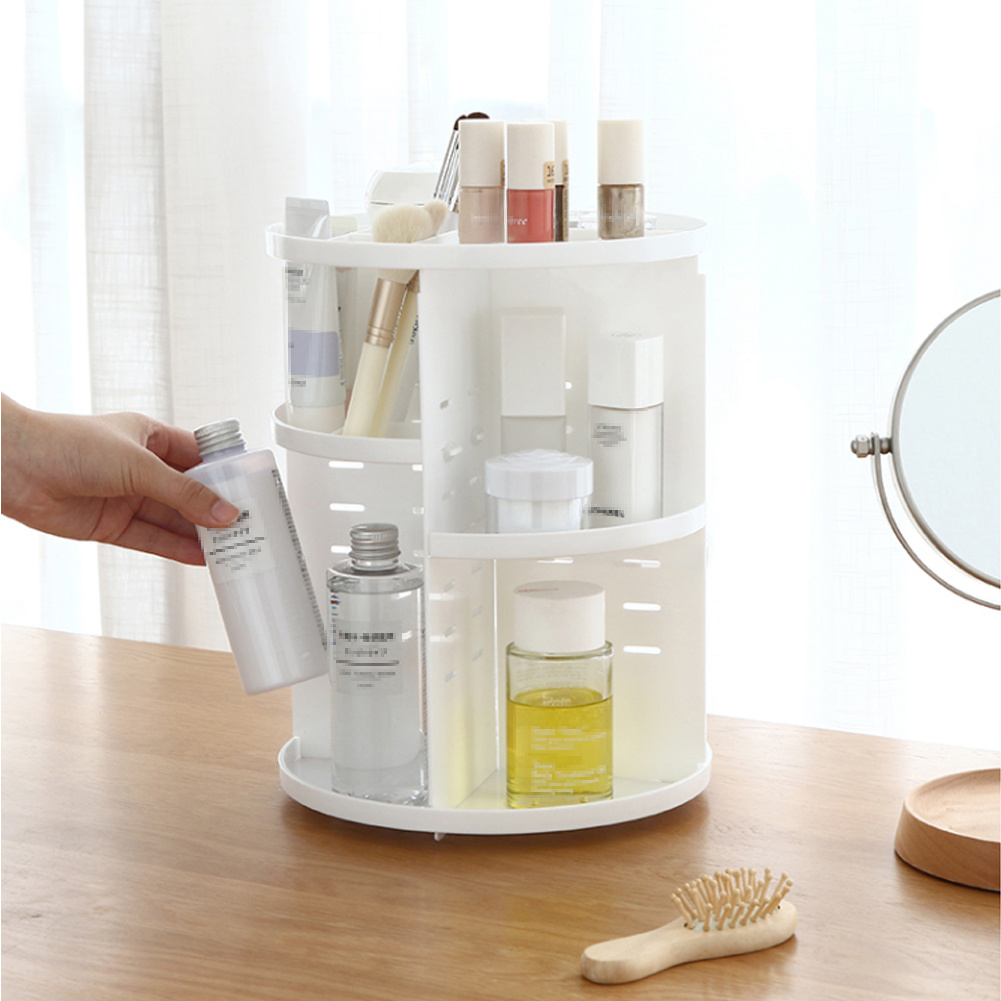 TEMU Rotating Makeup Organizer 360 Degree Spinning 7 Adjustable Layers Make Up Display Storage Holder Large Capacity Cosmetic Organiser For Dresser