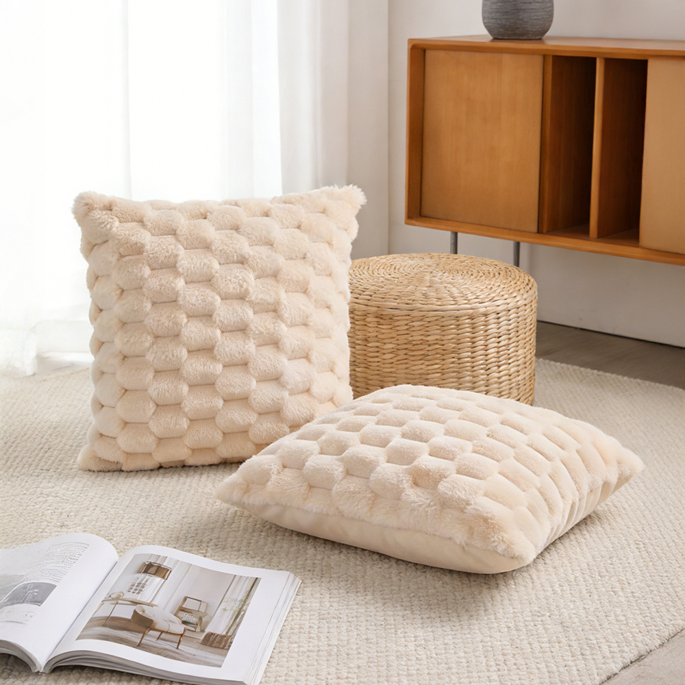 TEMU Pack Of 2,4 Super Soft Plush Decorative Cushion Covers 18x18 Inch/ 45x45 Cm, Velvet Throw Pillow Covers Cases Faux Fur Couch Sofa Bed (without