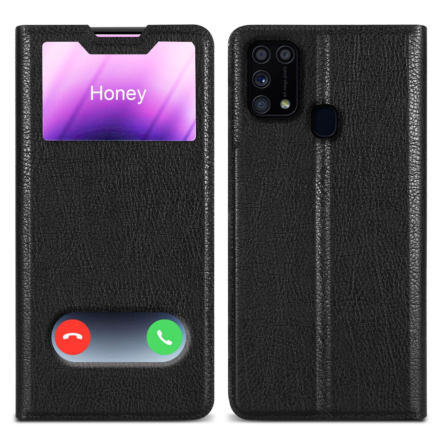 Case Compatible For Galaxy M31 Protective Cover With Magnetic Closure, Stand Function And 2 Viewing Windows Flip Case Cover Phone Case Folding Case Book Bag