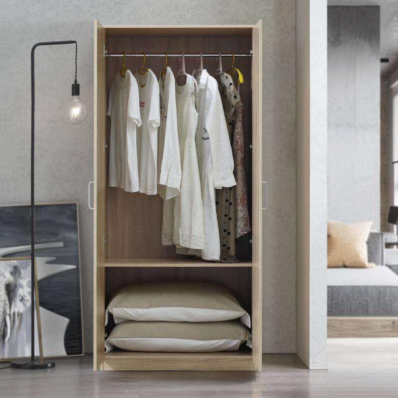 Image of Bodolz Wardrobe With Doors In Oak