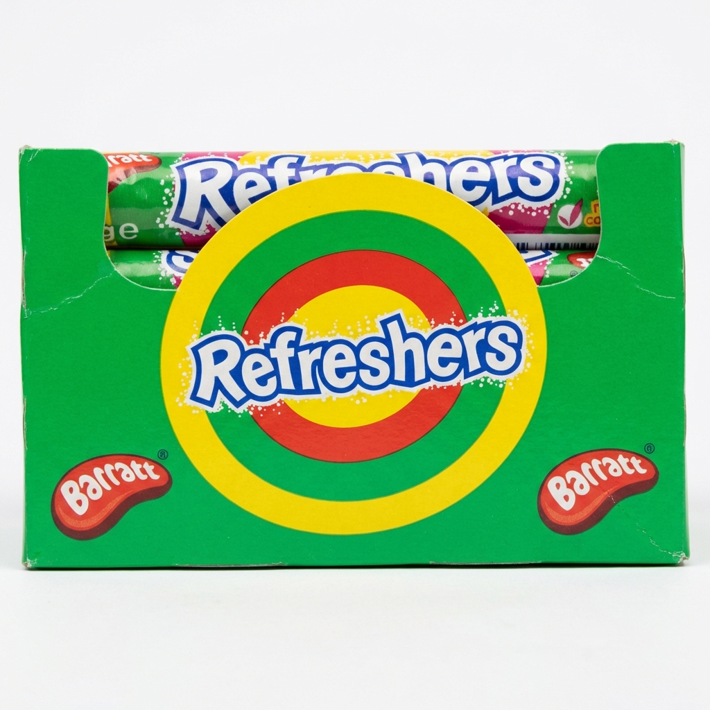 TEMU 48 X 24g Barratts Refresher Rolls Fruity Fizzy Tablet Sweets, Bulk Wholesale Pack Of Retro Confectionery, Individually Wrapped Rolls Perfect For