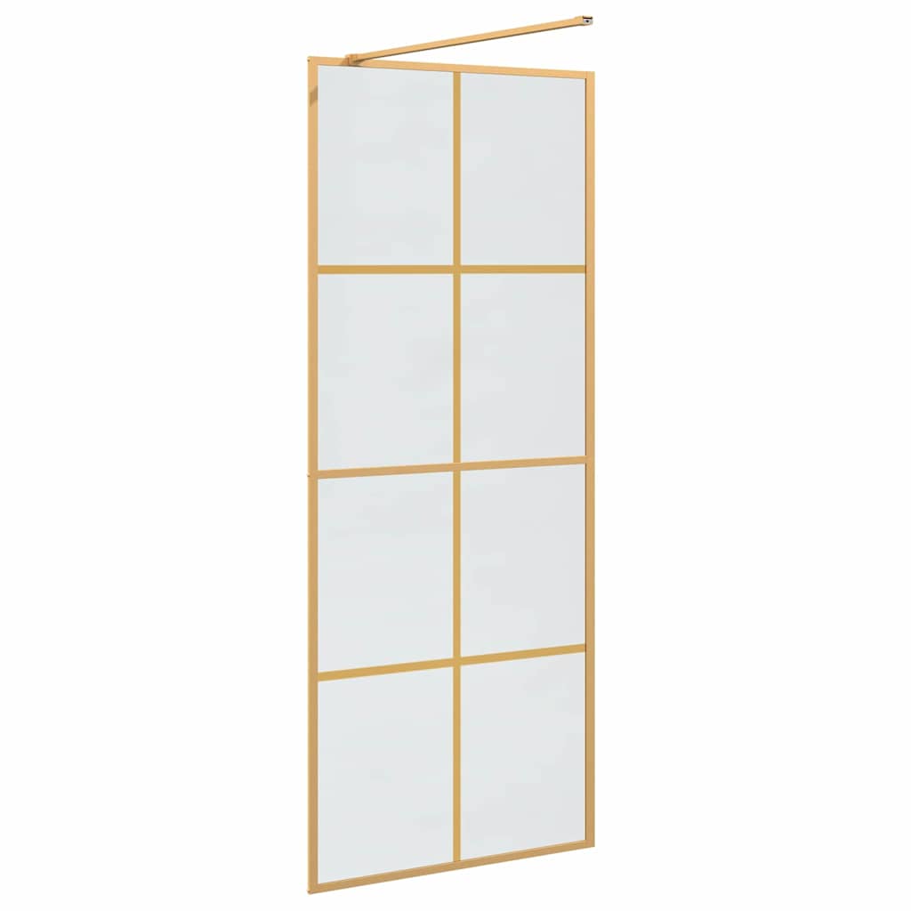 Mayfair Walk-in Shower Wall Gold 80 x 195 cm Tempered Glass