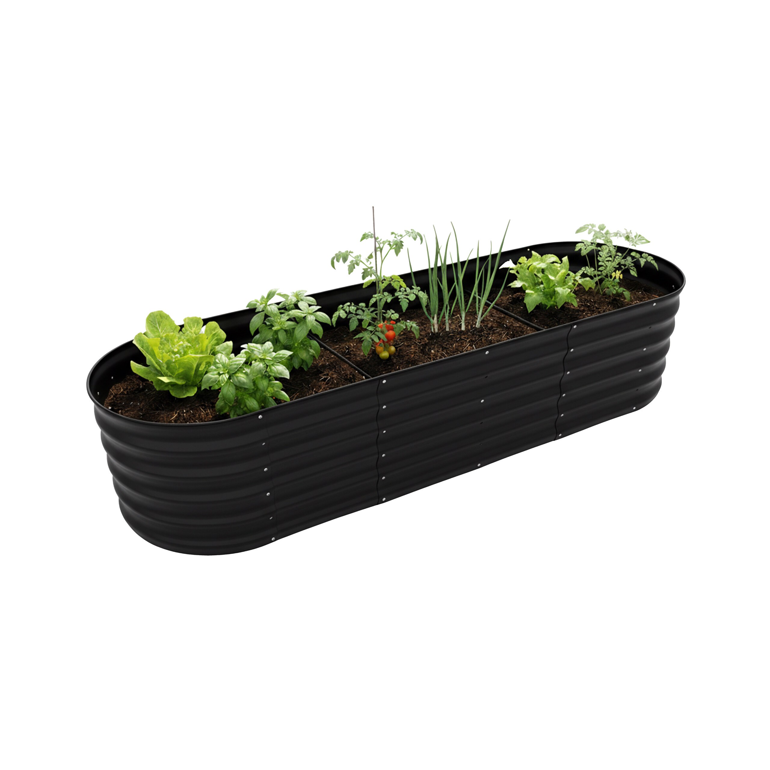Raised Bed In Black - (w)200 X (h)45 X (d)60 Cm