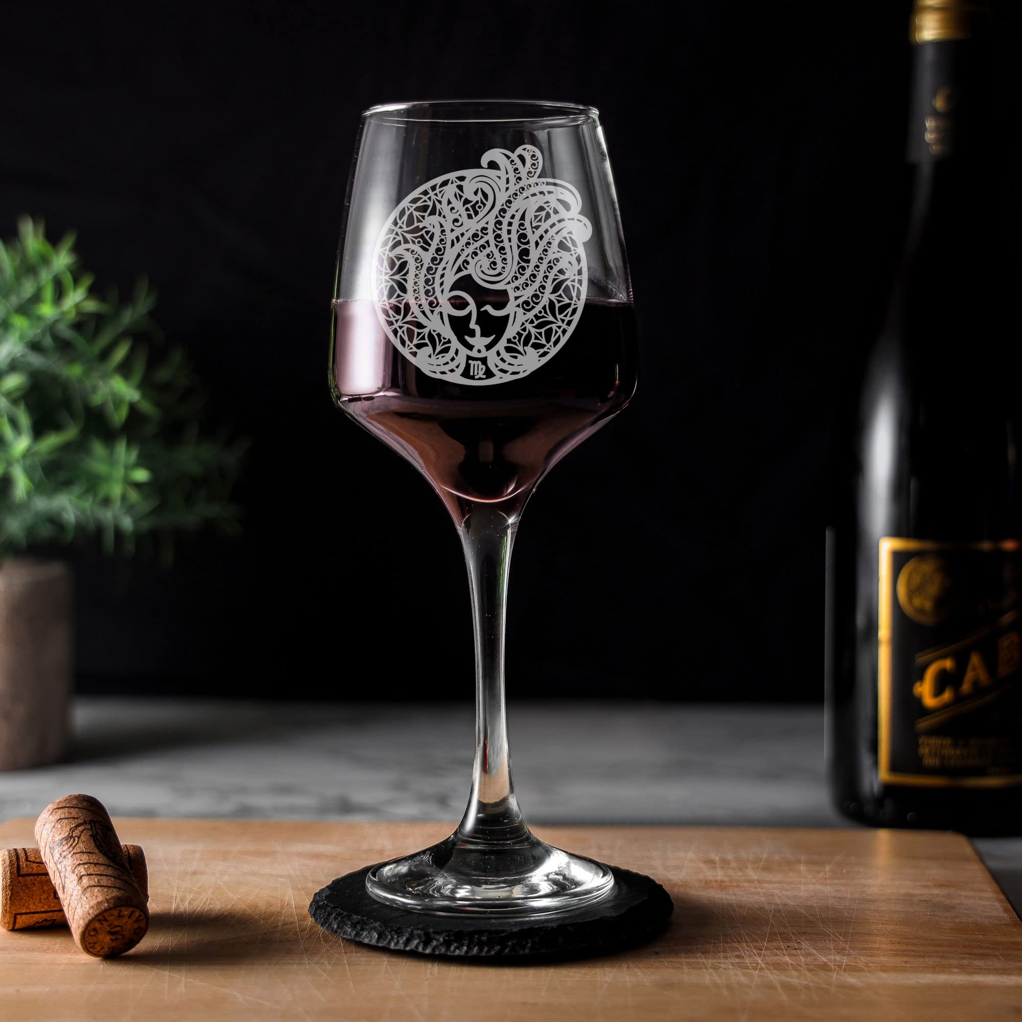 Personalised Virgo Star Sign Engraved Wine Glass, Gift