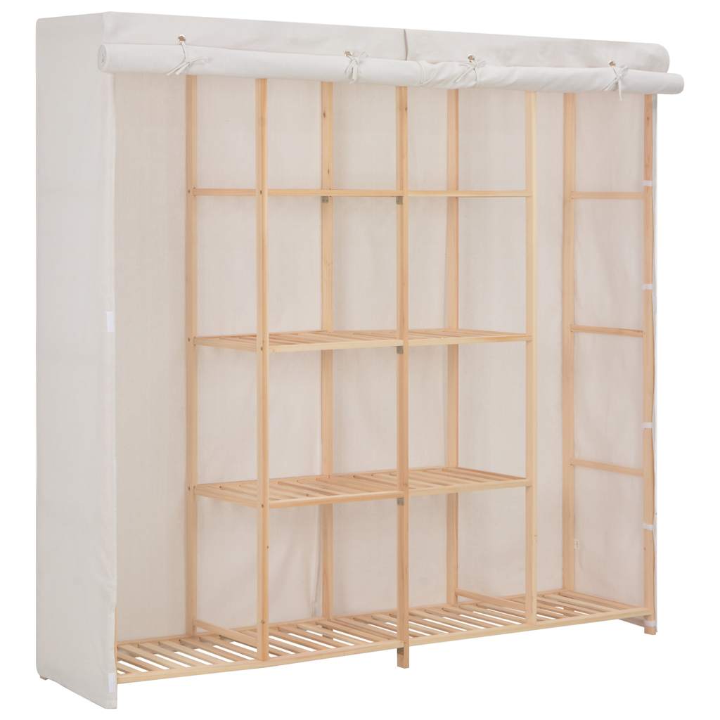Vidaxl 173cm Fabric Wardrobe Closet White/grey