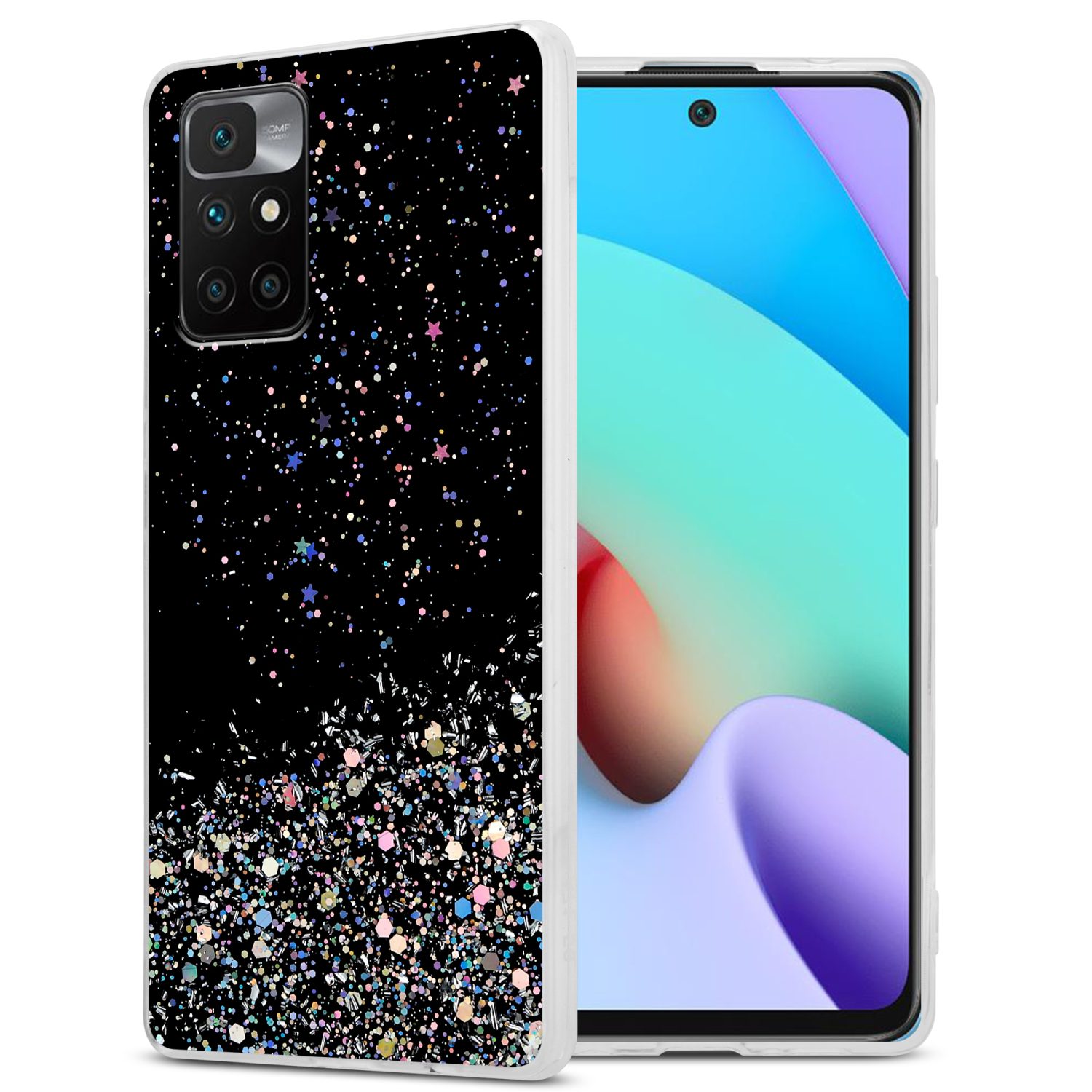 Case Compatible For Xiaomi Redmi 10 Protective Of Flexible Tpu Silicone With Sparkling Glitter Case Cover Phone Case