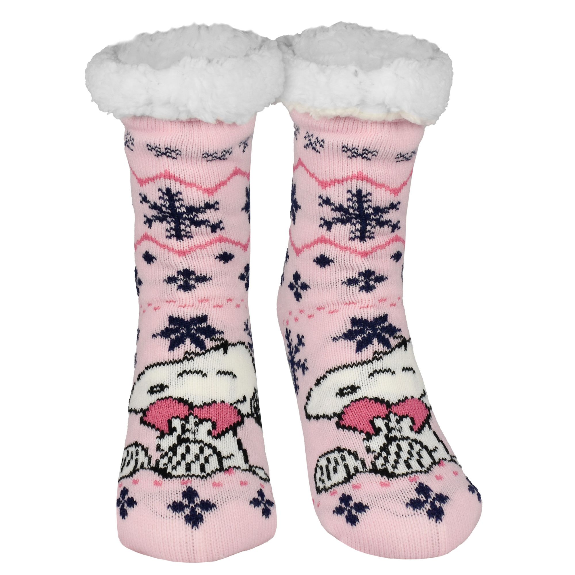 Image of The Snoopy Cottage Socks - House Socks For Women Cozy Socks Fluffy Winter Socks Warm Women's Socks Pink