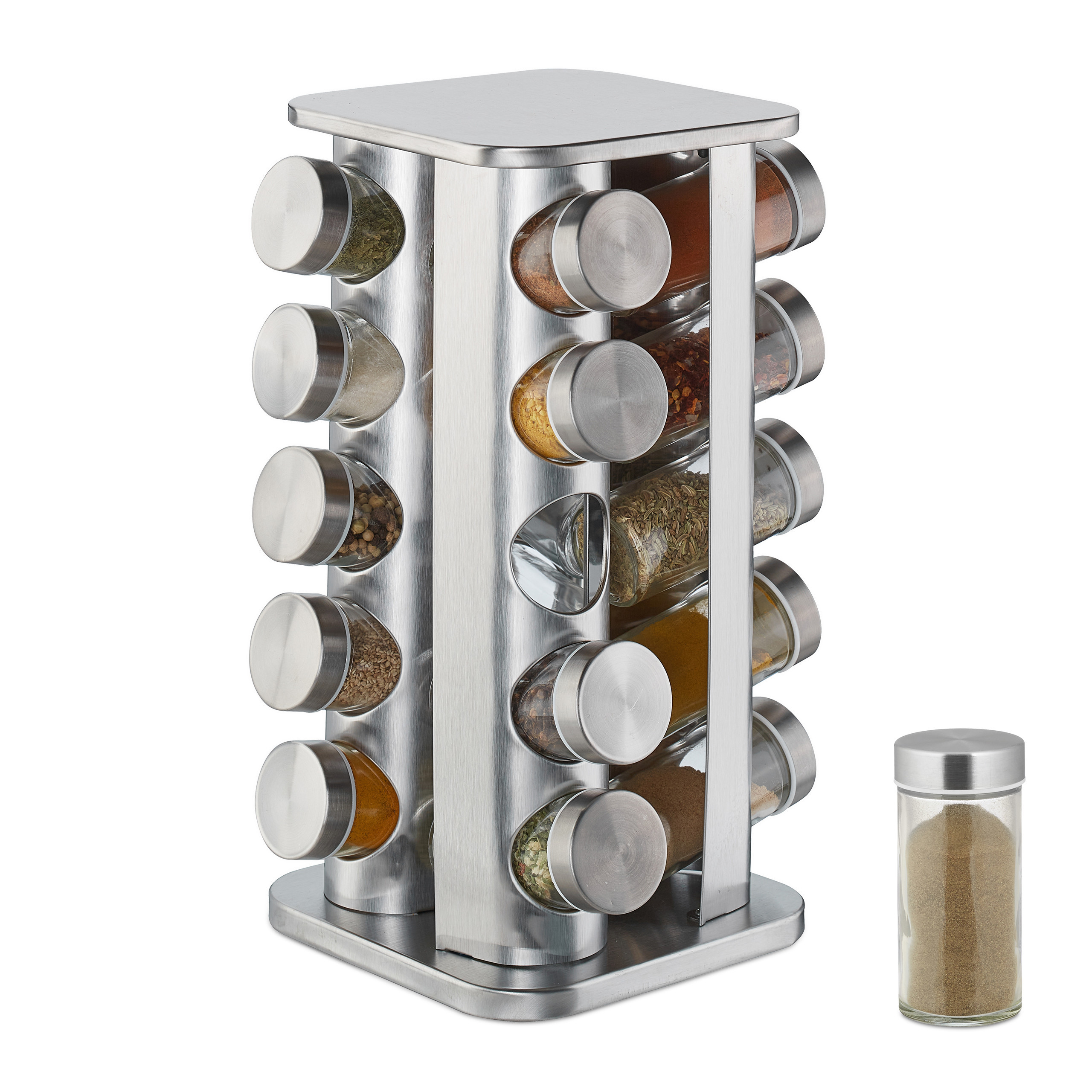Spice Carousel With 20 Glasses In Silvery