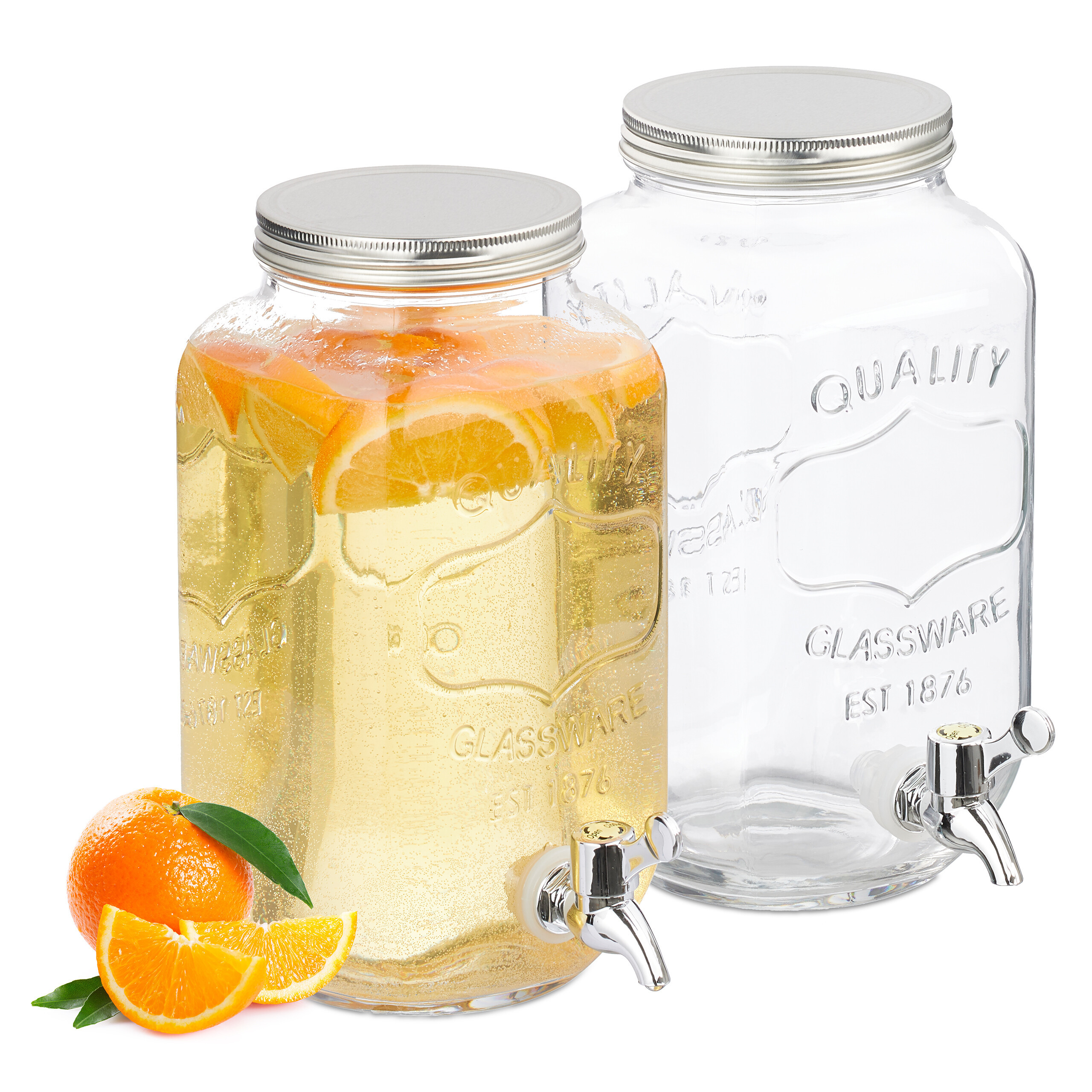 TEMU Set Of 2 Glass Dispensers Of 3.5 L