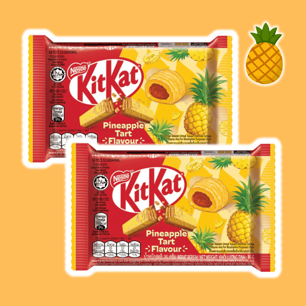 Kitkat Pineapple Tart Flavor White Chocolate Wafer Bar From Thailand (2 X 35 G)