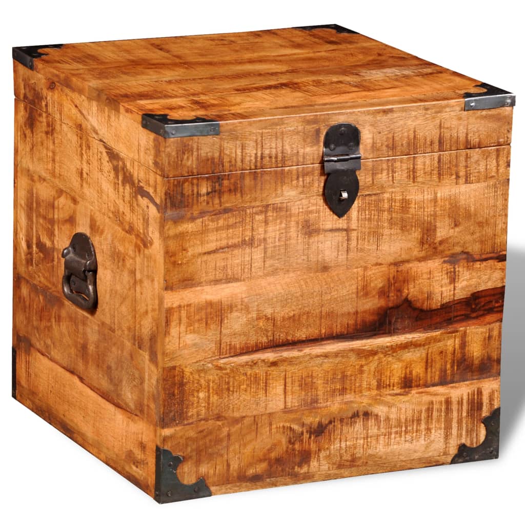 Vidaxl Square Chest Made Of Rough Mango Wood