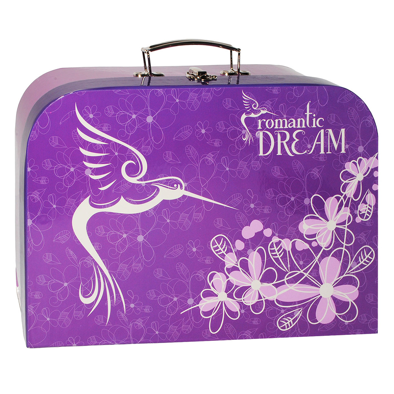 Image of Suitcase / Children's Suitcase - "hummingbird - " - Cardboard Suitcase - Large - Doll's Suitcase - Travel Suitcase Made Of Paper With Metal Handle - For Children / M..