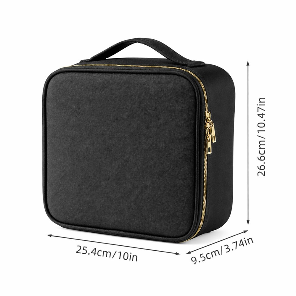 Makeup Train Case Cosmetic Travel Box with Adjustable Compartments