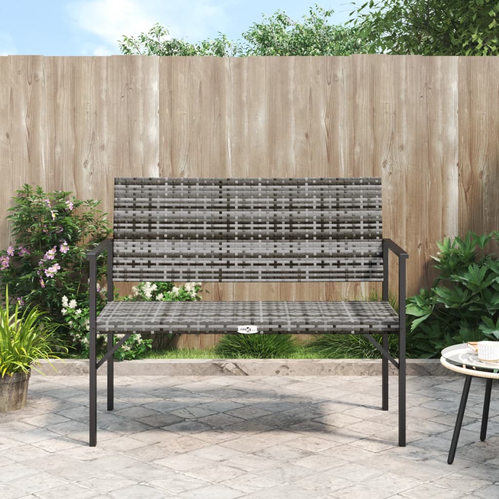 Vidaxl Garden Bench, 2-seater Bench With Cushions, Bench For , Park Bench With Armrests And Backrest, Poly Rattan