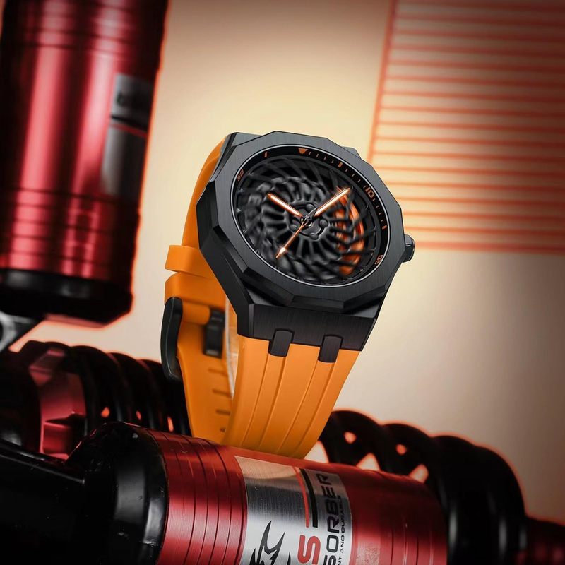 3D Rim Watch Band, Stainless Steel & Mineral Glass, Quartz Watch Accessory, Stylish Timepiece Upgrade