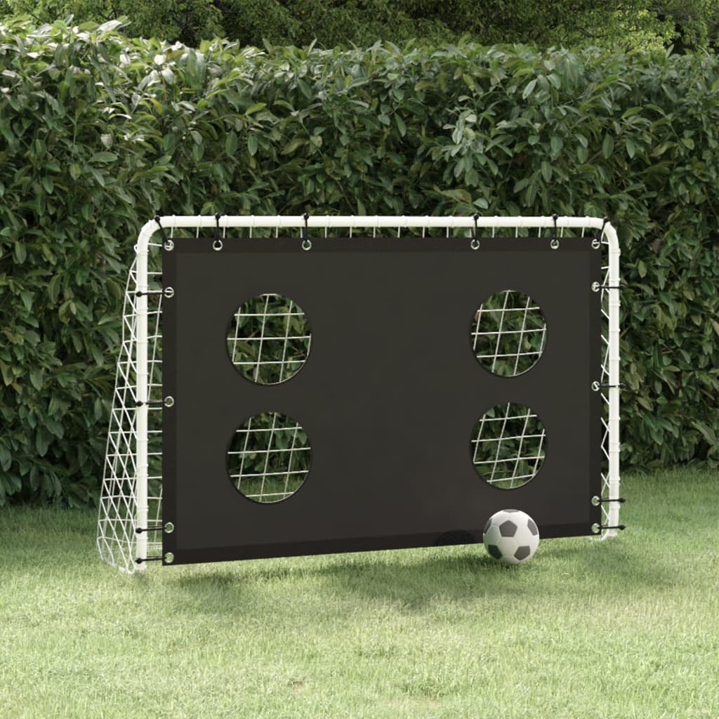 Image of Vidaxl Football Goal With Goal Wall Portable With 4 Shooting Holes Carrying Bag For Adults Children Training Garden Football Goal Steel 184x61x122cm