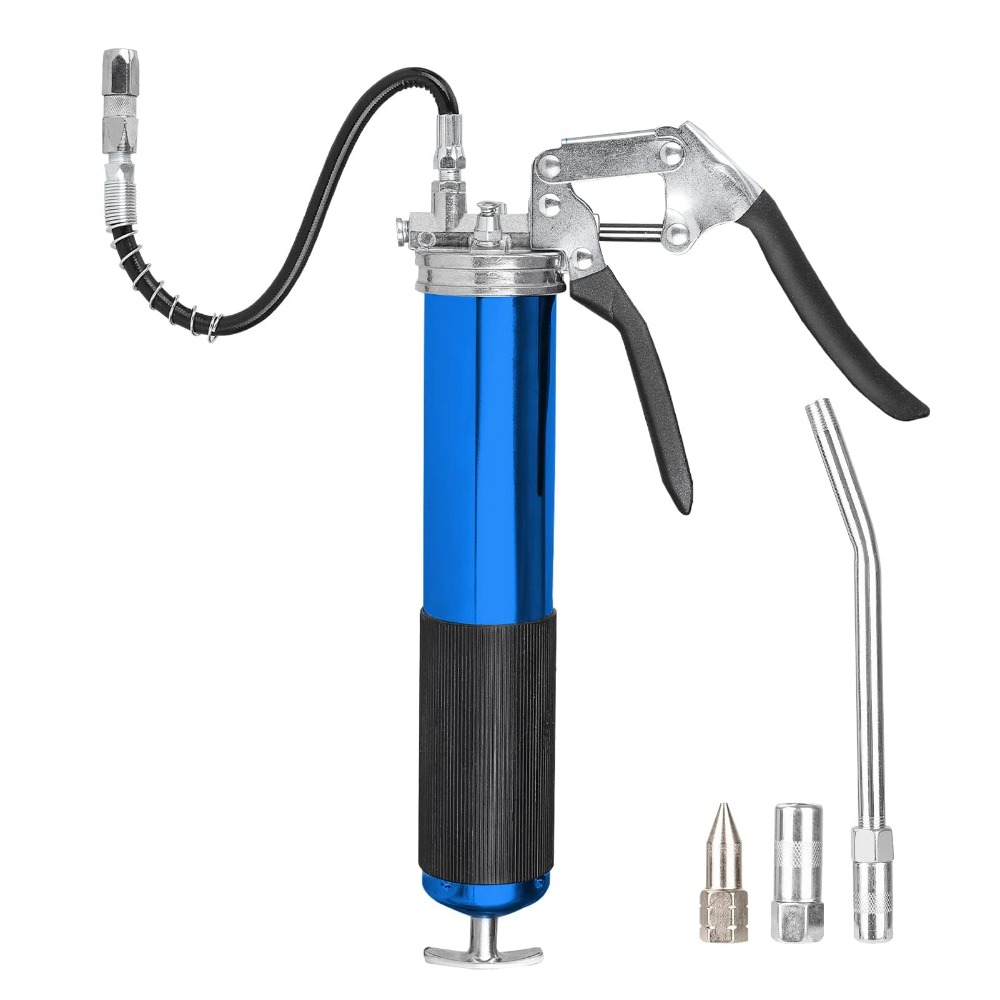 E-shop Fettpresse – -Fettpresse mit Druckfunktion & Selbstansaugung – Ergonomische Schmierpistole für 400 ml Standard-Fettkartusche – Robuste