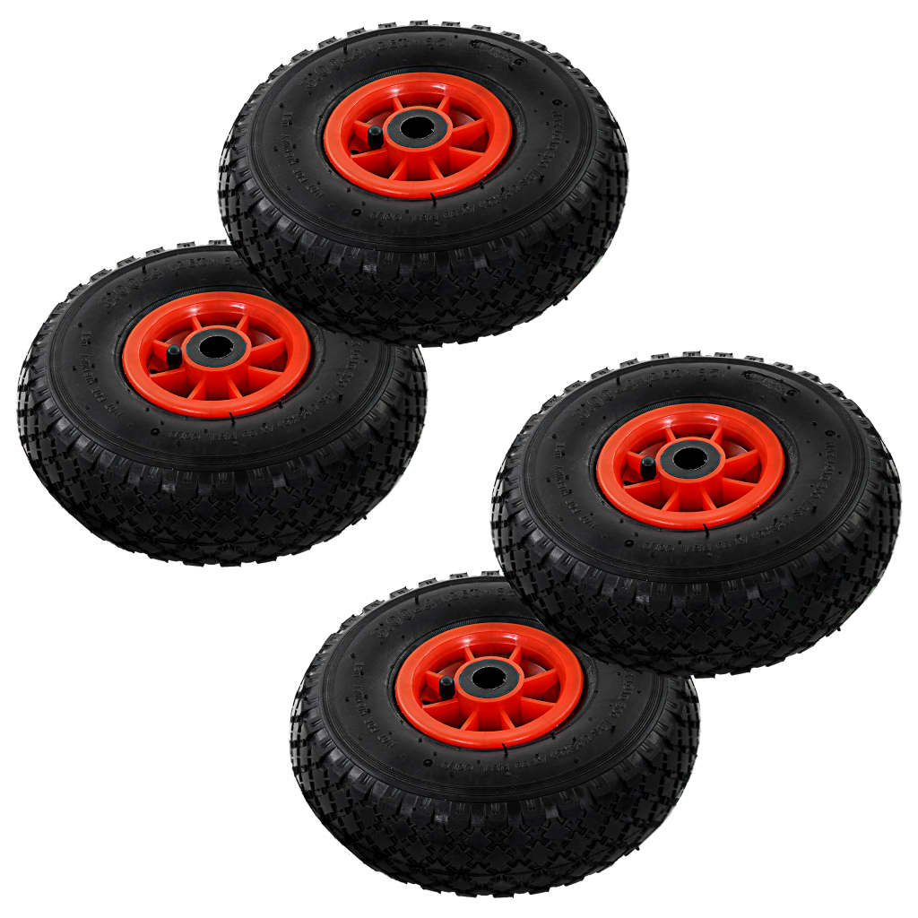 Image of Vidaxl 4x Wheelbarrow Wheel Rubber Wheel Wheelbarrow Wheel Replacement Wheel Replacement Wheels Wheelbarrow Wheels Hand Truck Tire Replacement Tire 3.00-4 (245x82)