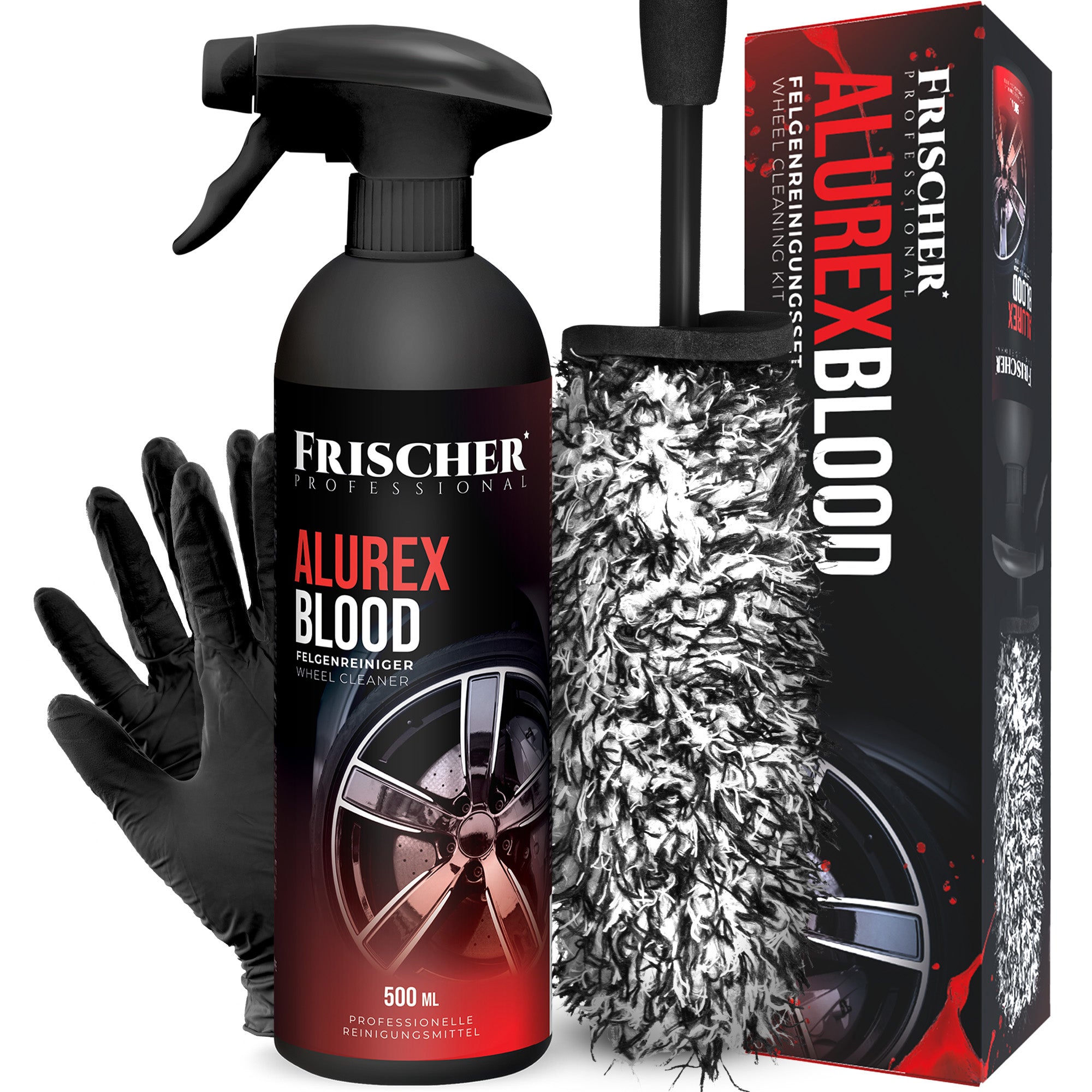 E-shop Felgenreinigungsset "BLOODY RIM" 500ML + Bürste + Handschuhe
