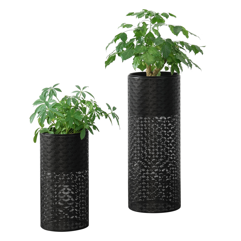 Plant Stand 2pcs Set Flower Stand Set Plant Pot Holder In 2 Sizes Metal Black