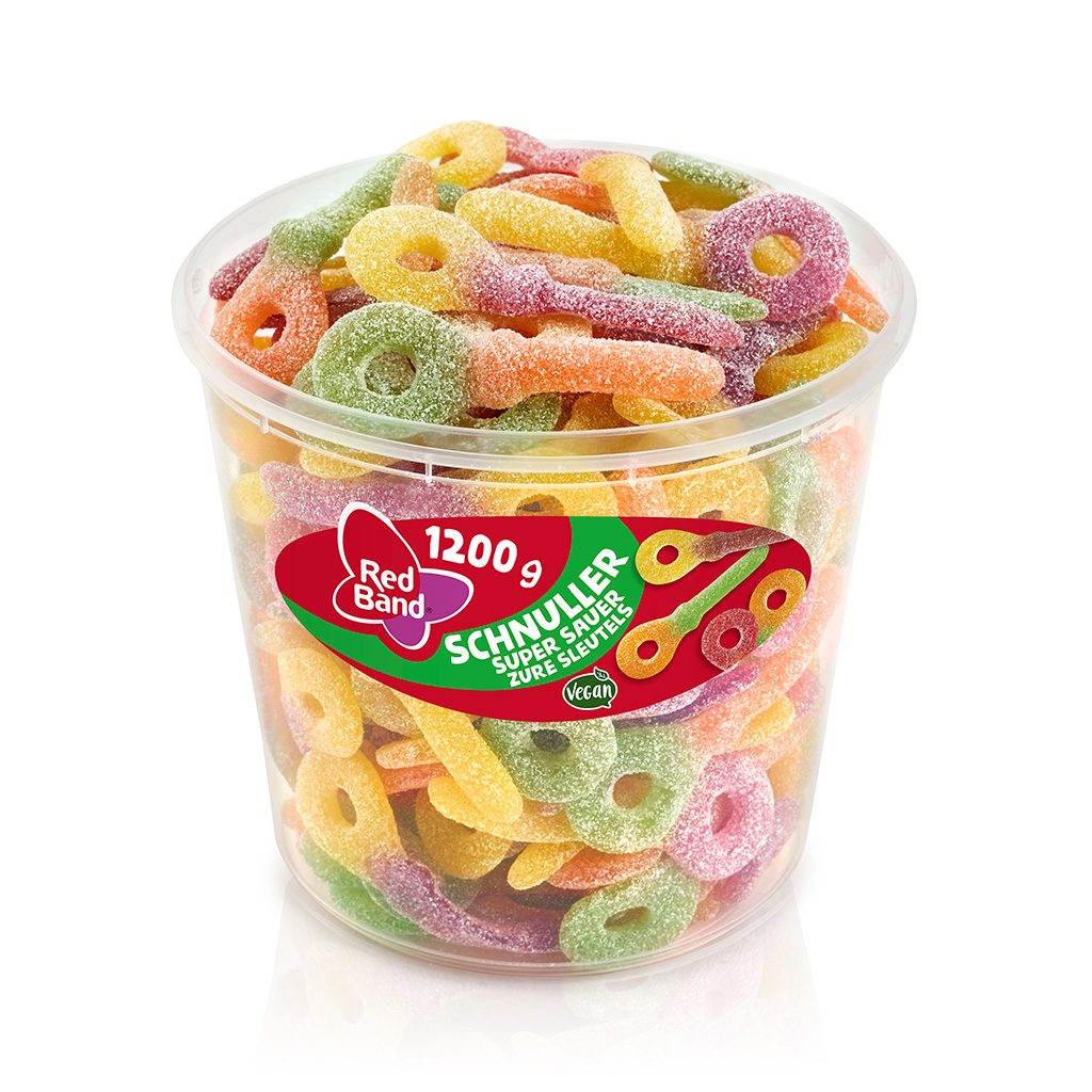 Red Band - Fruit Gum Pacifier Super Sour - View Container - 1, 2kg