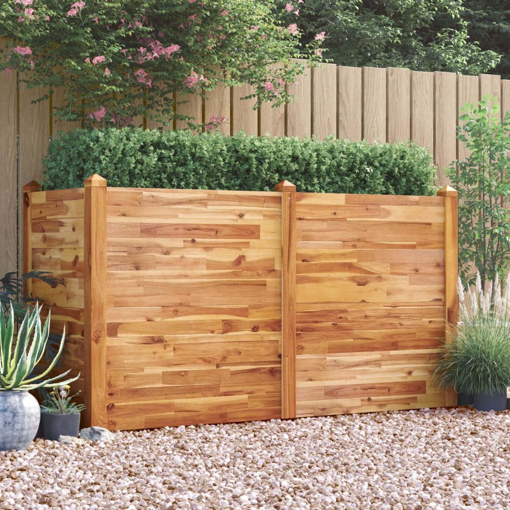 Image of Vidaxl Raised Garden Bed, Wooden Planter Box For Garden, Balcony, Terrace, Stackable Flower Box, Bed, Flower Bed, Vegetable Bed, Solid Acacia Wood