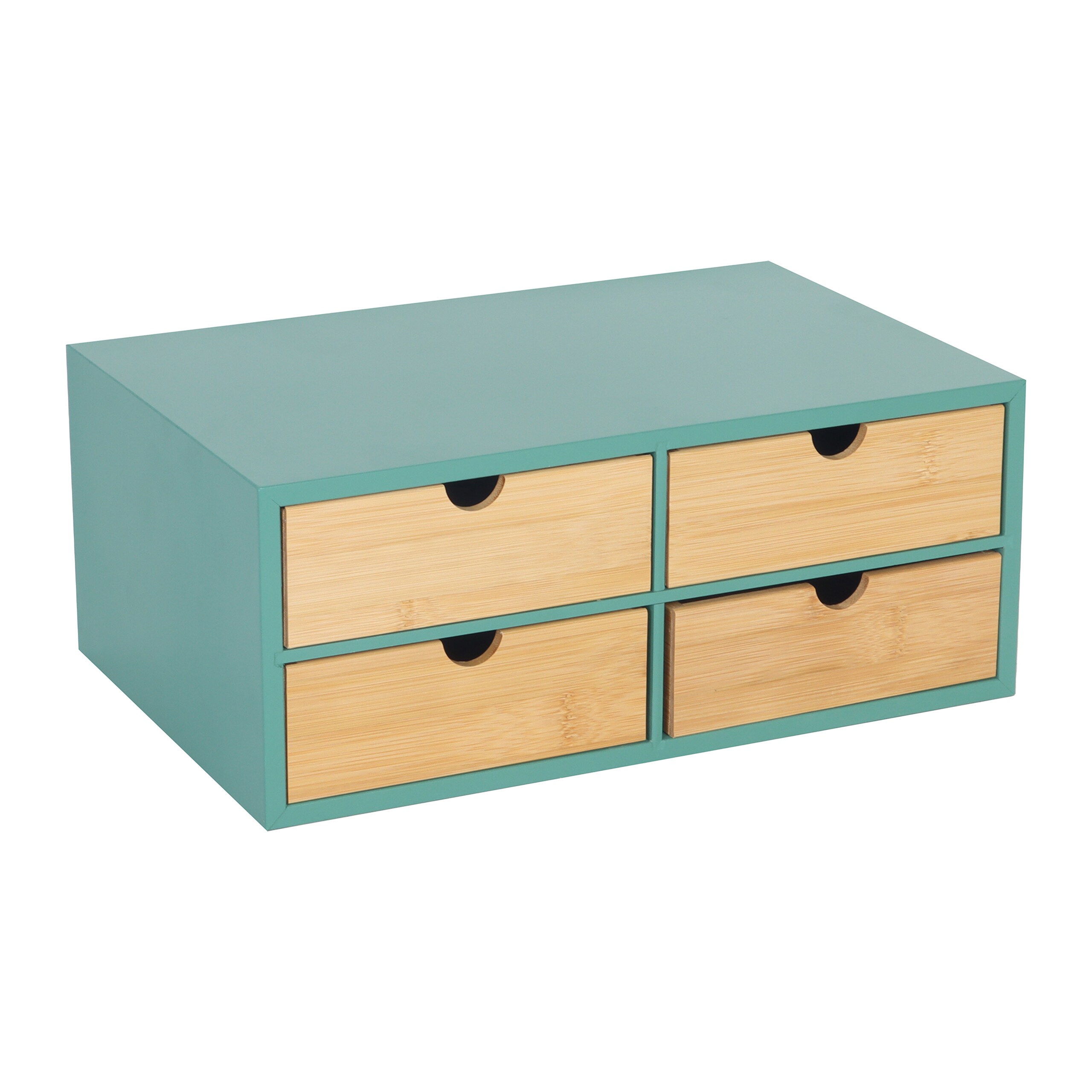 Desk Organizer In Mint/natural - (w)33 X (h)14 X (d)21 Cm