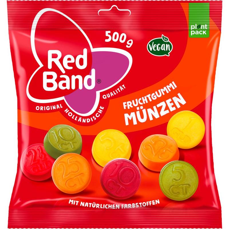 Red Band Fruit Gum Coins 500g
