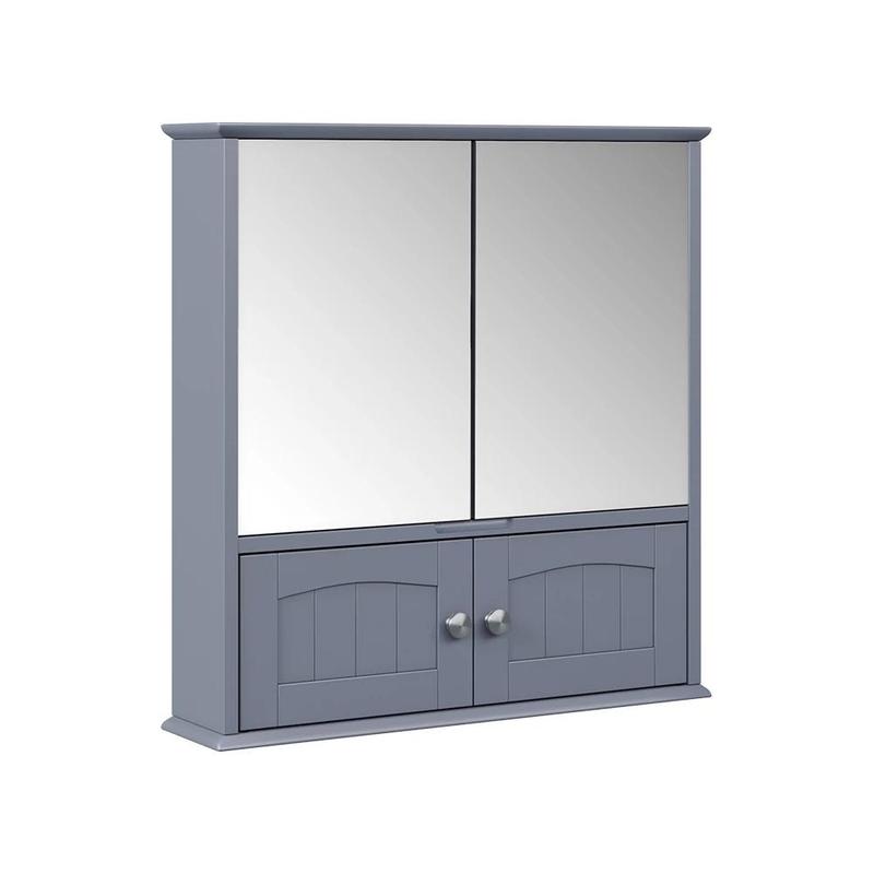 Image of Grey 56 X 58 Cm Bathroom Cabinet With Mirror Hanging Cabinet With Mirror Bathroom Cabinetbathroom