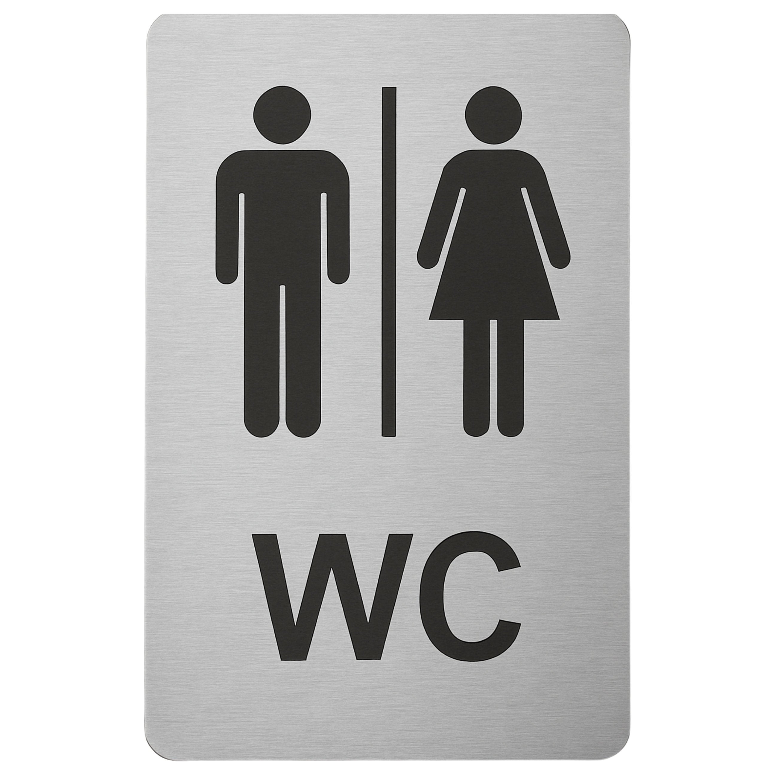 Image of Astradesign Wc Toilet Sign 20x30cm - Metal Sign For - Weatherproof, , Pre-drilled Holes - Metal Sign For Indoor And Outdoor Use - Door Sign For Guest Toilet, Office And