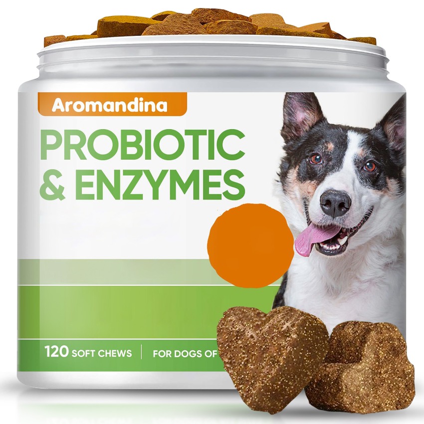 TEMU 120 Count Probiotic & Digestive Enzymes Soft Chews For Dogs, Supports Gut Health & System, Pet Supplements