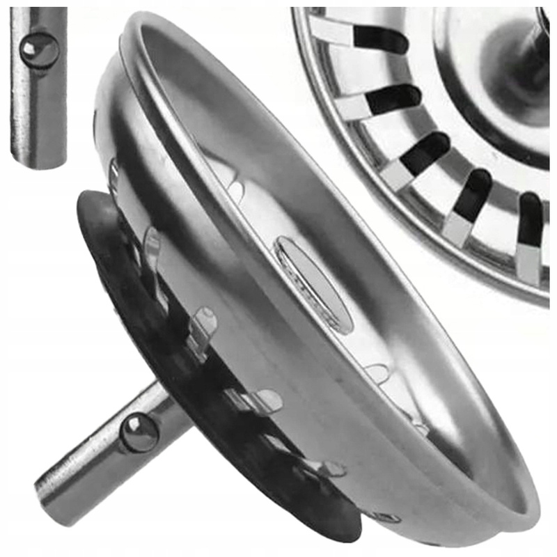 Sink Strainer For Kitchen Sink, Automatic Silver Drain Stopper