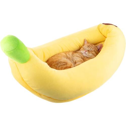 banana shaped pet nest for cats and dogs universal detachable and washable winter warm sleeping pad for small dogs and cats comfortable sleeping nest s xl