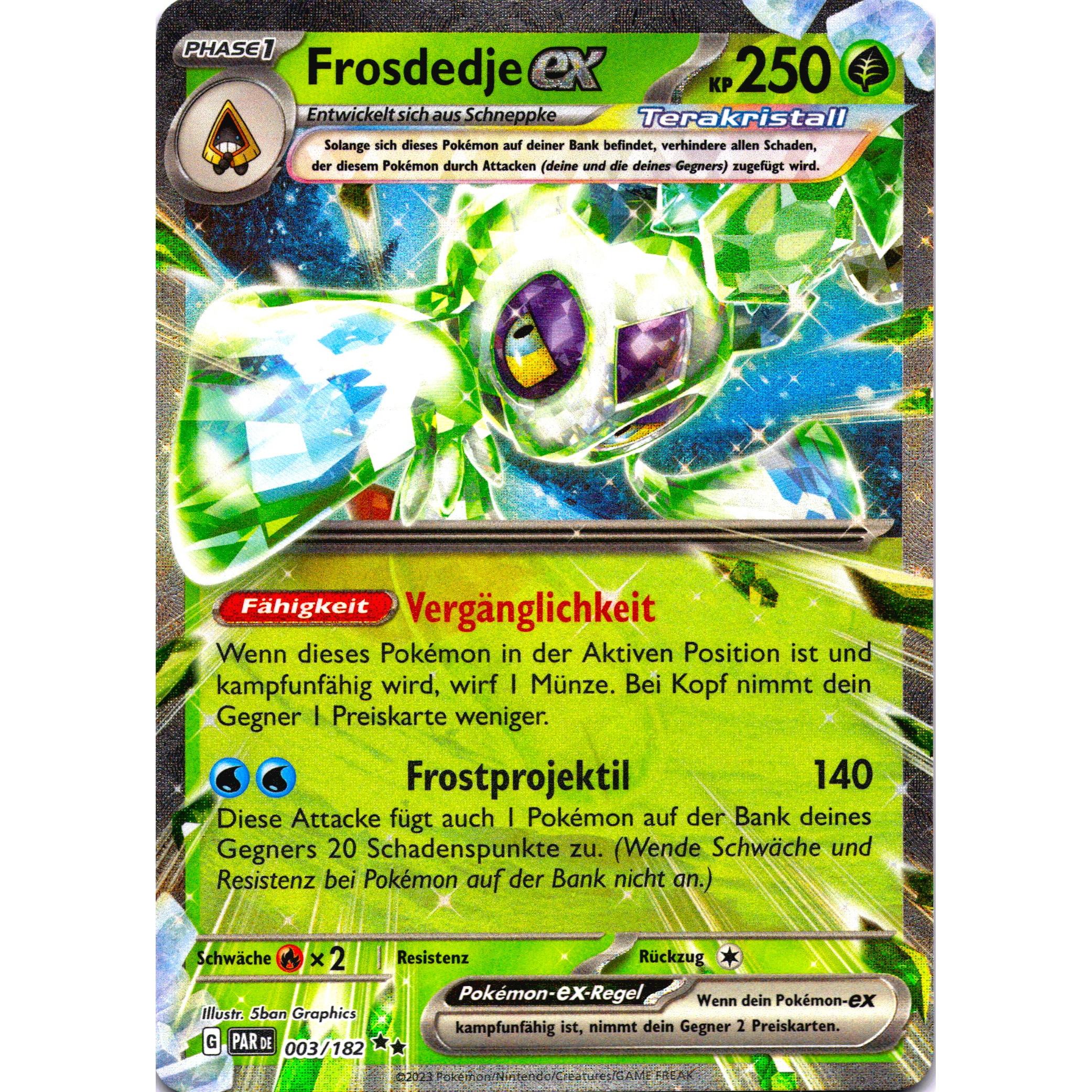 Image of Tcg Card - Frosdedje Ex - Ultra Rare - German Version - 250 - Near Mint