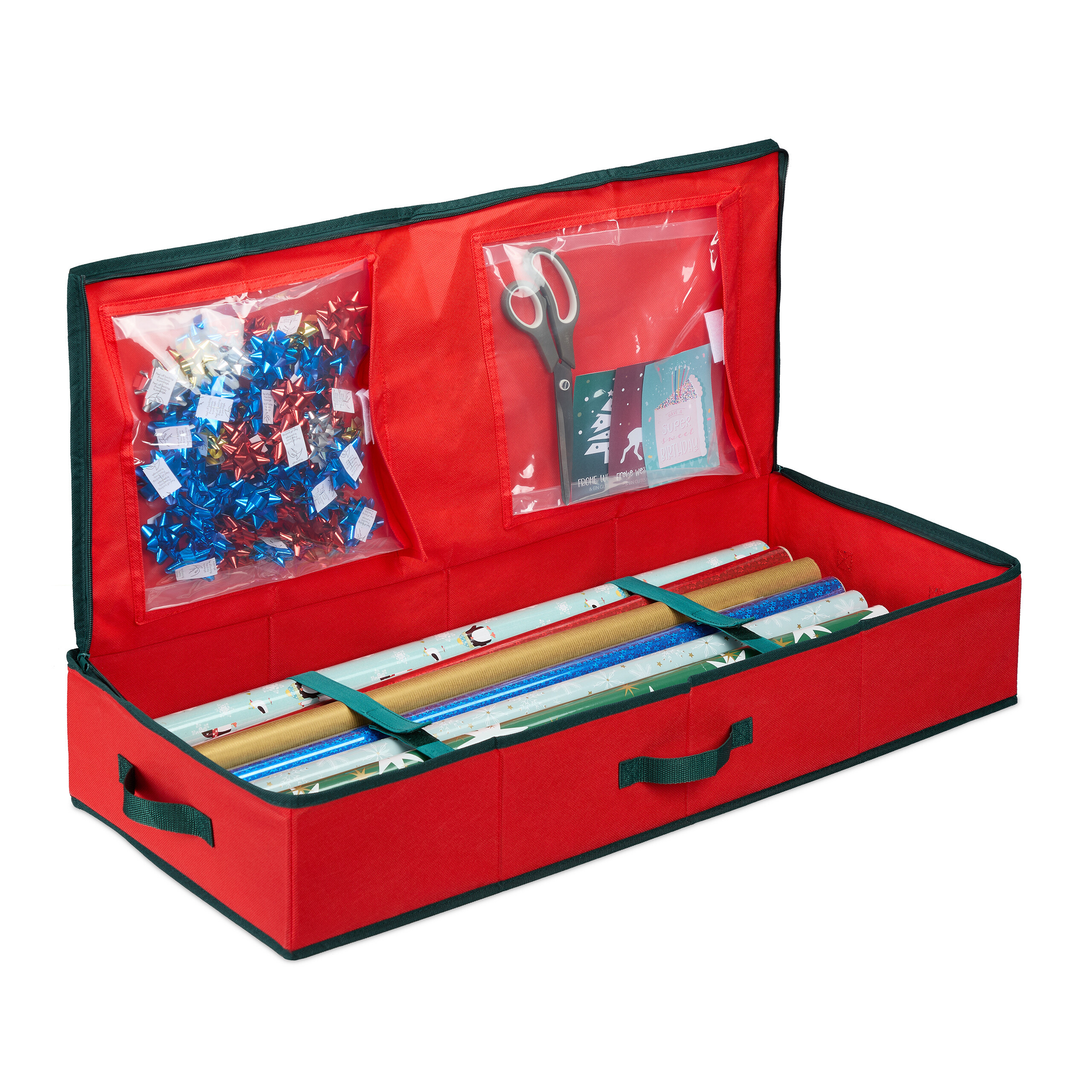 Gift Wrapping Paper Storage Box In Red/black - (h) X (w)81 X (d)35 Cm