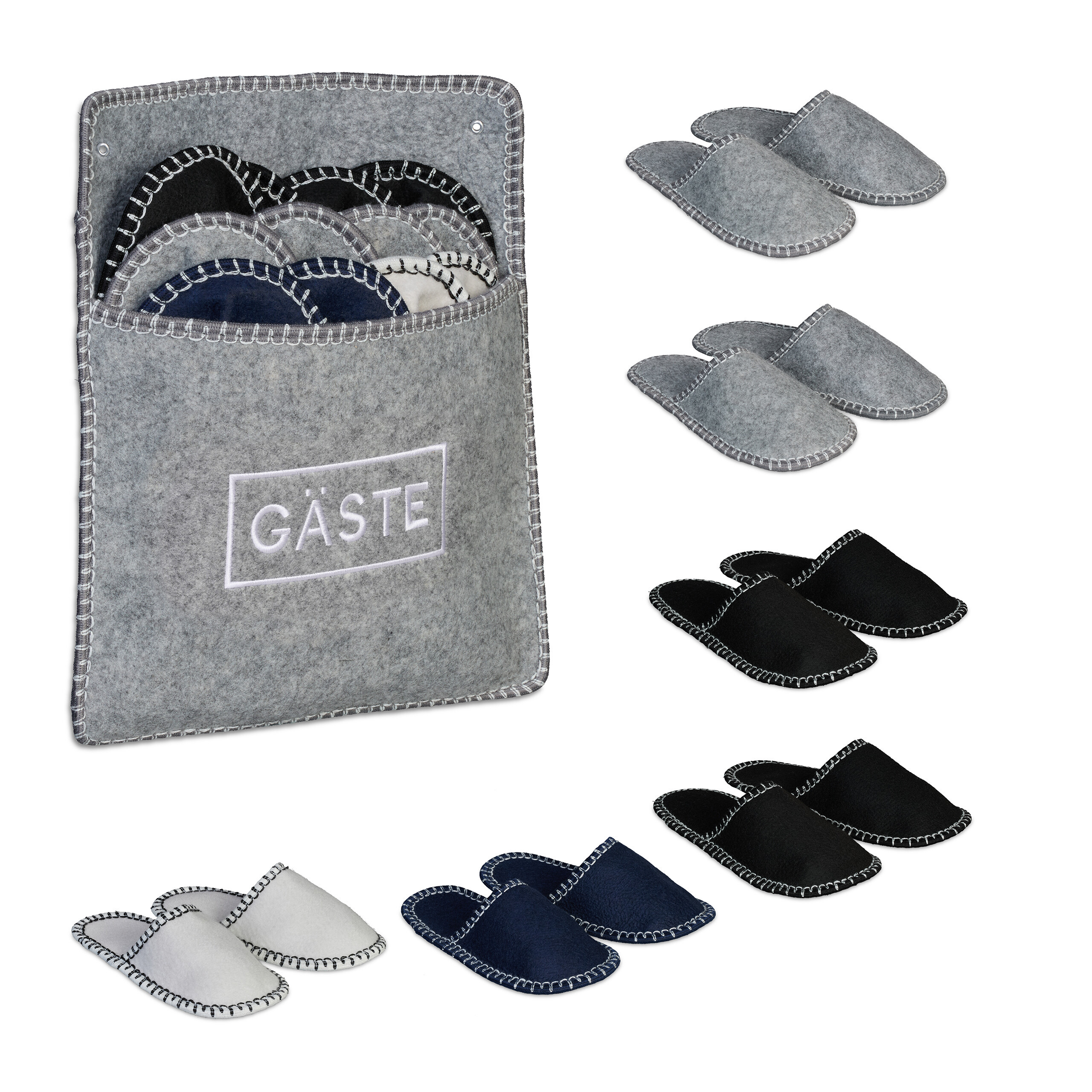6 X Slippers "guests" In Multicolor