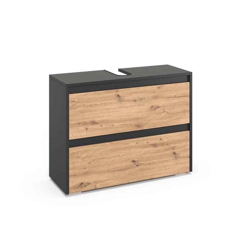 Image of Artisan 80.1 X 62 Cm Bathroom Vanity Cabinet With 2 Drawers, Under-sink Cabinet For Washbasin, Bathroom Furniture, 16mm Chipboard