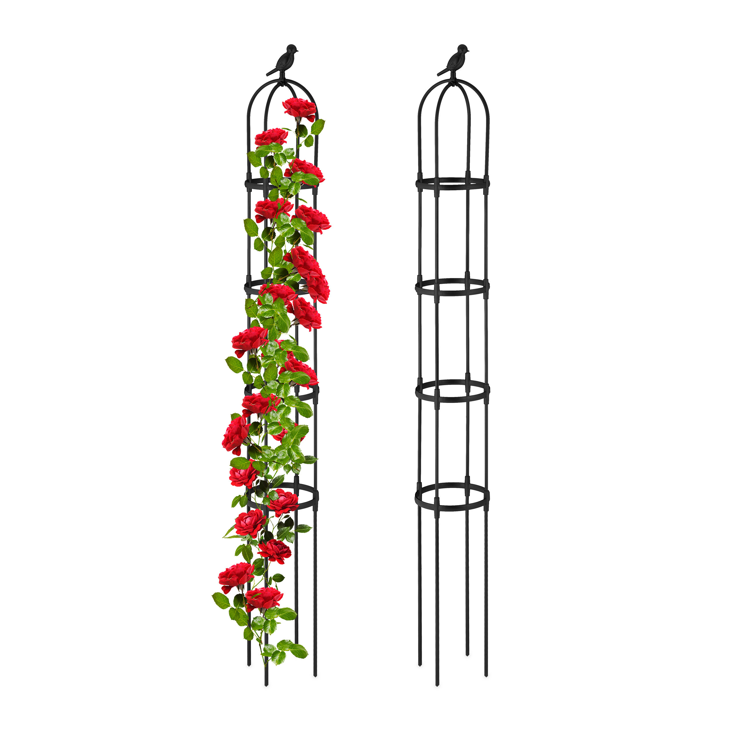 2 X Black Pillar - (h)188 X Ø 24 Cm