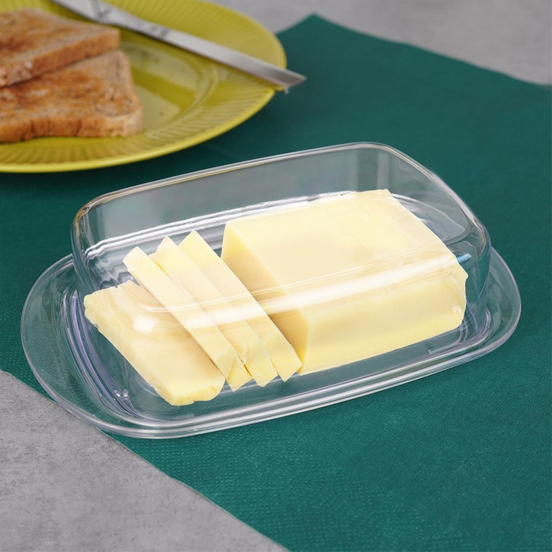 TEMU Transparent Plastic Butter Dish