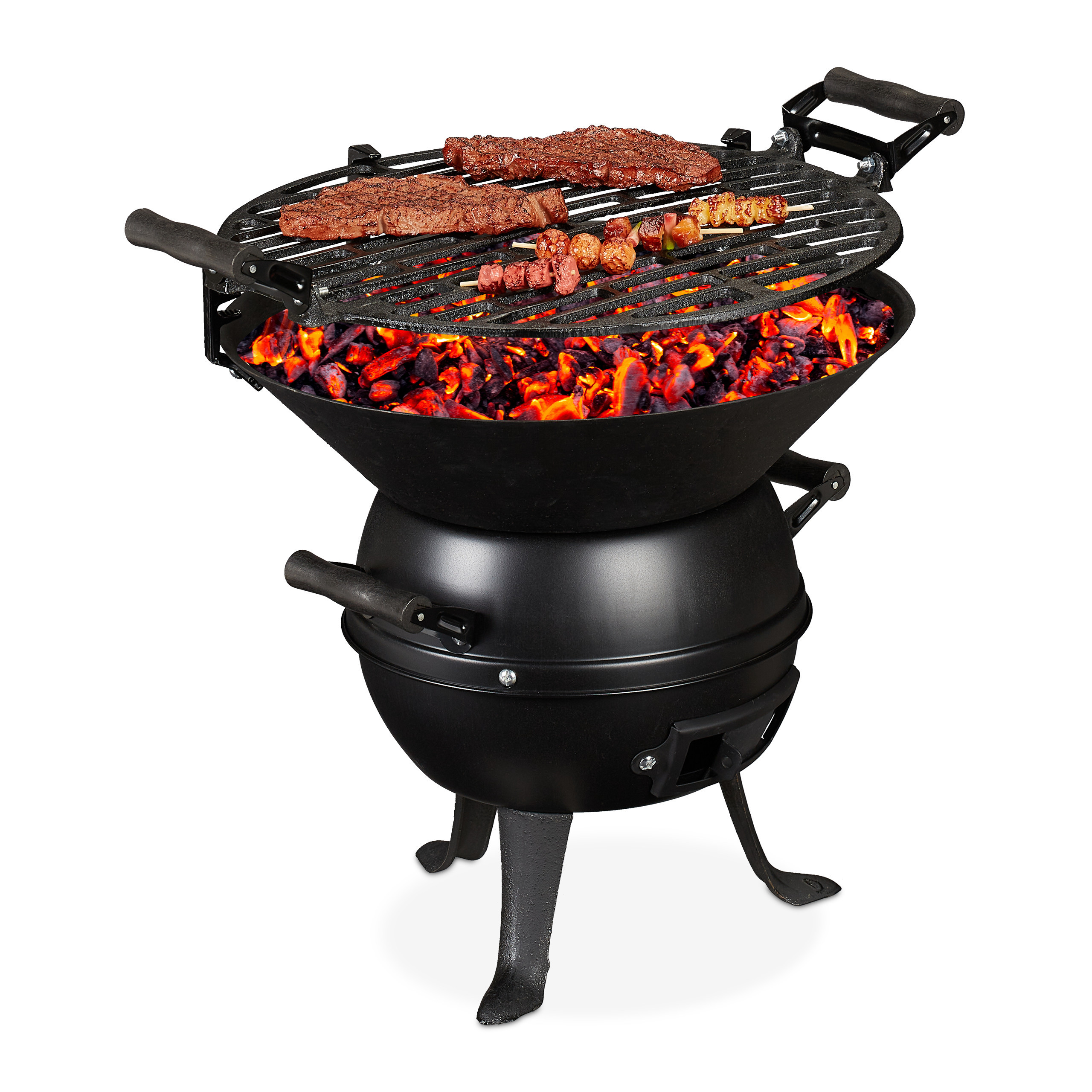 Grill Bowl In Black - Ø 35 Cm