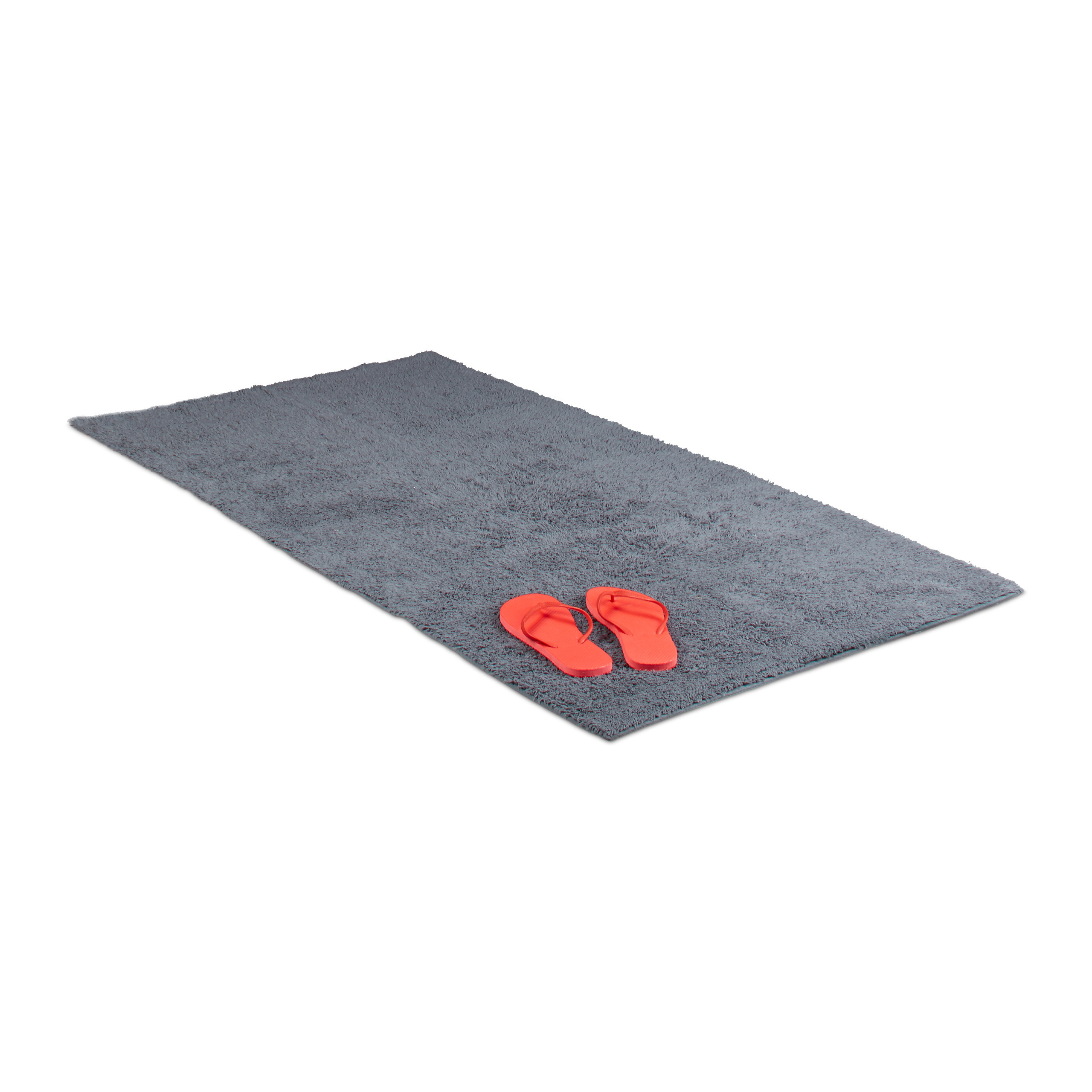 Image of Bath Mat , With Latex Coating, 80 X 150 Cm, Grey, Washable At 40 °c, Non-slip , For Bathroom, Bedroom And Hallway, Bath Mat, Bath Runner, Carpet, Relaxdays