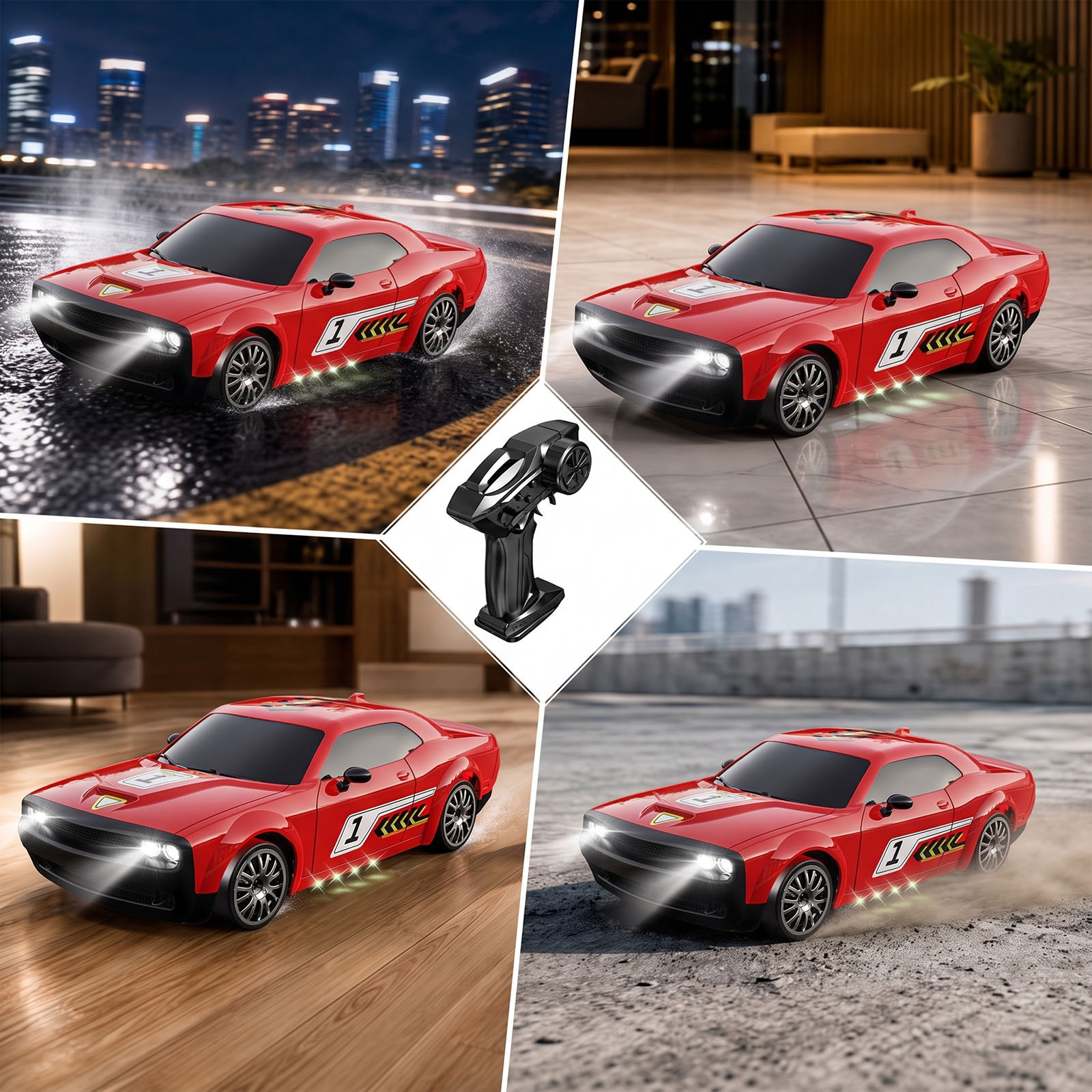 1:20 Scale RC Drift Car with Rechargeable Batteries & LED Lights