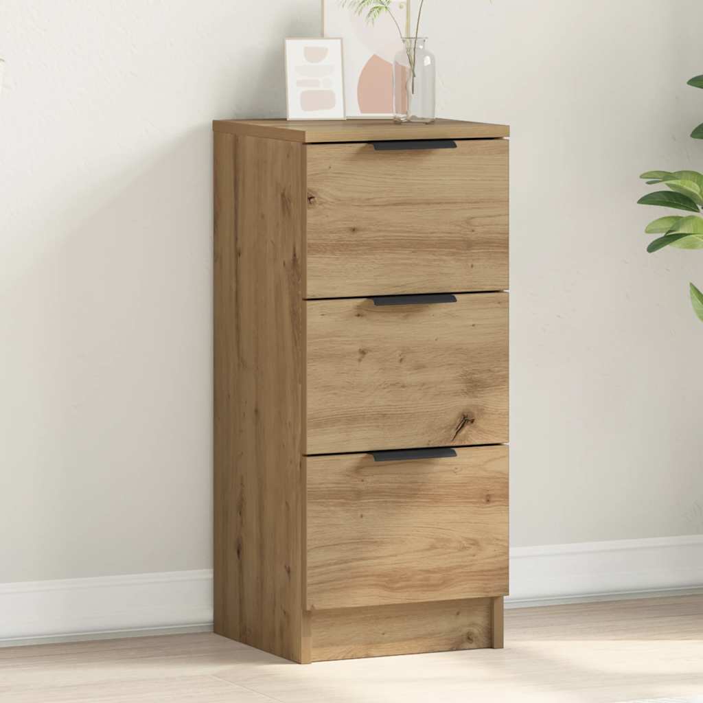 Image of Handcrafted Oak Sideboard, 30x30x70 Cm, Multilayer Wood